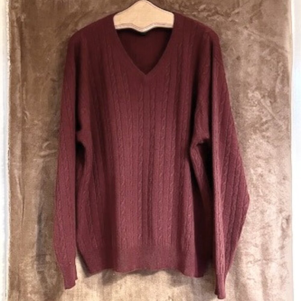 EUC Alan Flusser Cabled 100% Cashmere Sweater